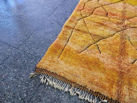 Grande tappeto berbero marocchino 300 × 200 cm – giallo ocra, motivo geometrico – Tappeti, Lana, Cotone (photo 8 of 9)