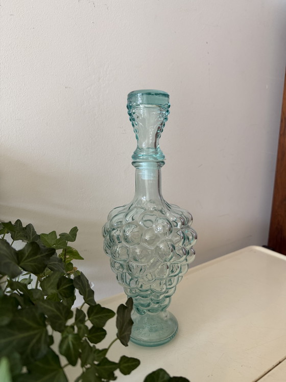 Image 1 of Caraffa Empoli con grappolo d'uva e tappo originale.