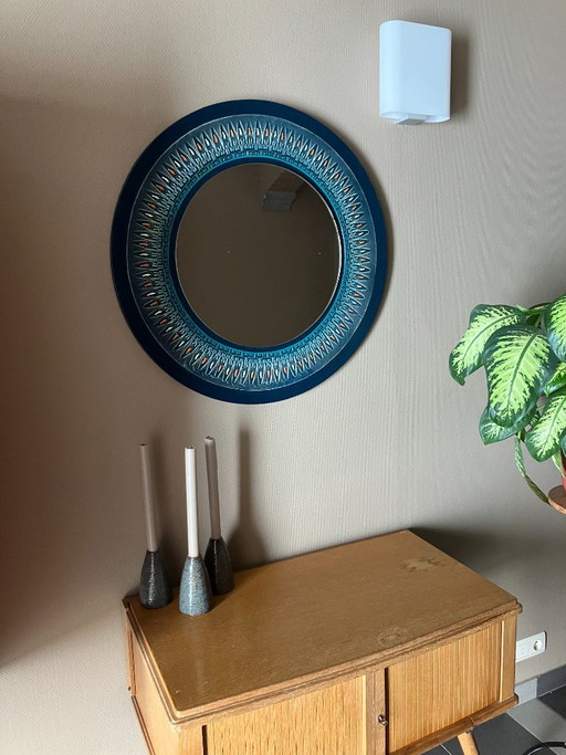 Vintage-Spiegel, Durchmesser 74 cm – Glass, Other