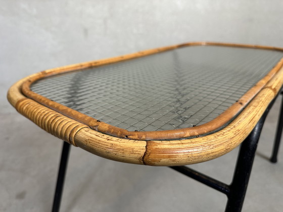 Image 1 of Table basse vintage - Bambou et fil de verre