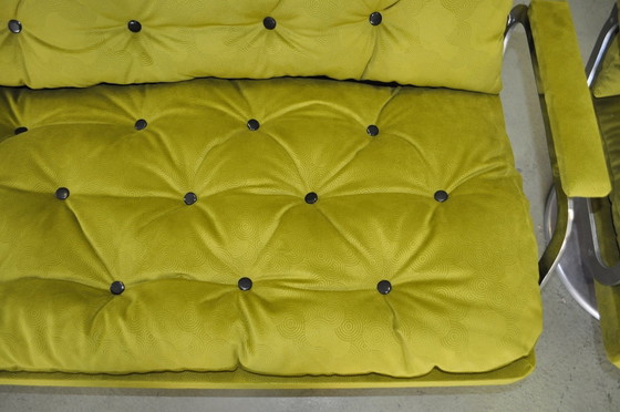Divano e poltrone in tessuto, anni '60, set di 3 – Set da salotto, Metallo (photo 11 of 13)