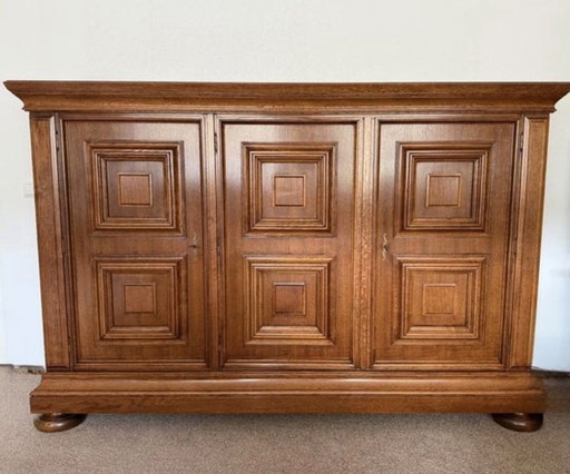 Mid century Brutalist solid oak cupboard