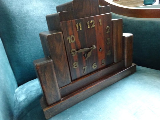 Orologio trapezoidale Art Deco Wurttenberg JungHans, Wurttemberg Junghans, Legno, Ottone, Marrone (foto 2 di 12)