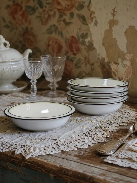 8 ciotole/piatti fondi Denby England in gres vintage anni '80-'90, Stoviglie, Porcellana, Beige (foto 4 di 14)