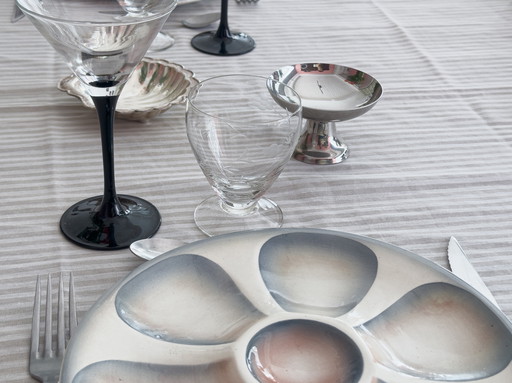 Set di 4 bicchieri da vino Luminarc con stelo nero