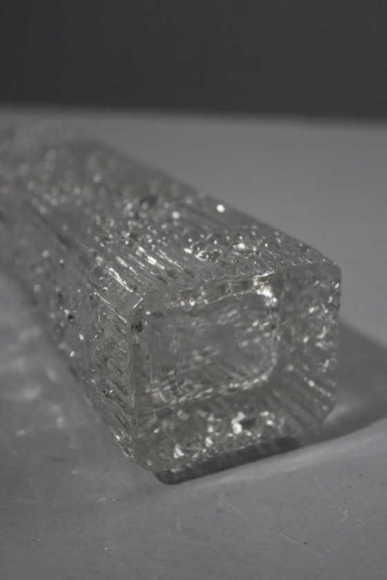 Image 1 of Vaso di cristallo vintage decorato in stile Bubble Frantisek Peceny Sklo Union anni '70