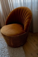 Fauteuil style vintage ocre jaune hollandais Madison