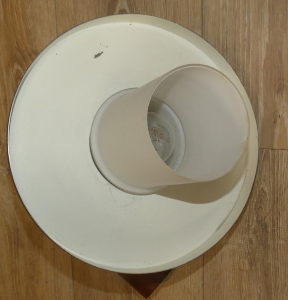 Image 1 of elegante pequeña lámpara colgante años 60 lámpara de techo teca cristal opal