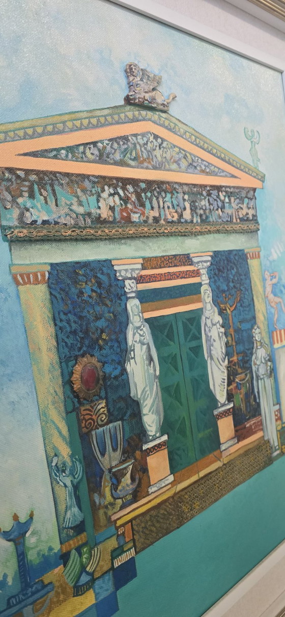 Image 1 of Unique and Exclusive Material Mosaic Painting with Relief "The Treasure of Sifnos" (1993)