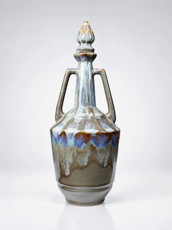 Bottiglia vintage in gres con smalto fiammato, Francia . – Bicchieri e caraffe, Porcellana, Sughero (photo 14 of 14)
