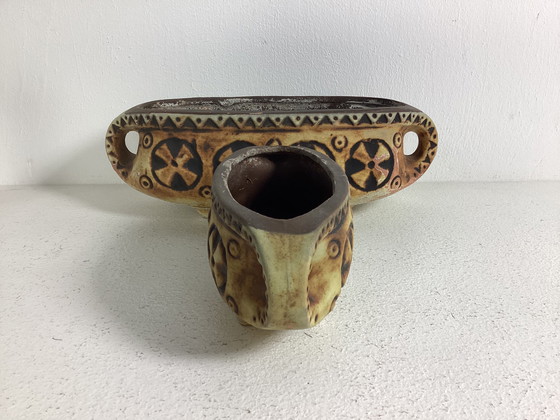 Image 1 of Vintage brutalist 2 West Germany Gebr. Spang bloembakken potten