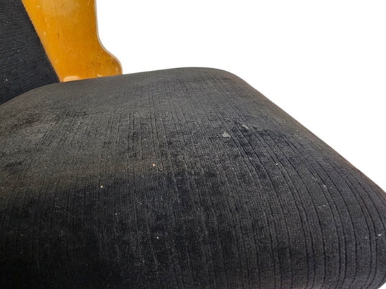 Image 1 of Butaca de cine - Sillón de teatro - madera - tela - años 50