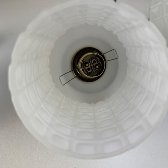 Image 1 of PAAR VINTAGE DUBBELE OPALIJNEN WANDLAMPEN UIT DE JAREN 1950