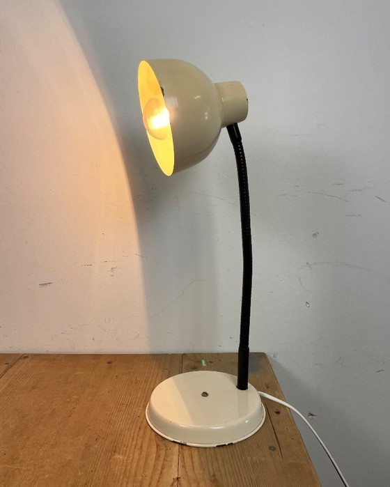 Image 1 of Beige Industrial Gooseneck Table Lamp, 1960s