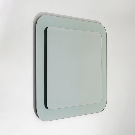 Square wall mirror with beveled edges, 1970s