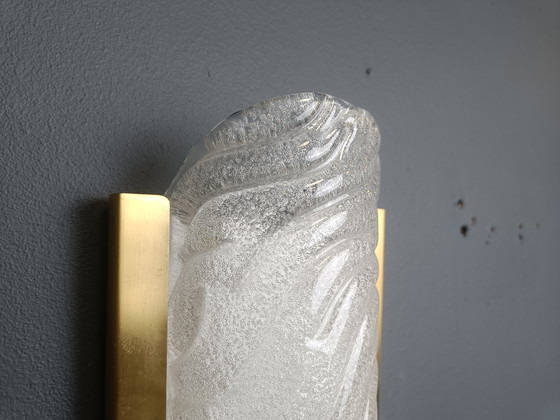 Image 1 of Coppia di lampade da parete in ottone e vetro di Fischer Leuchten, anni '60