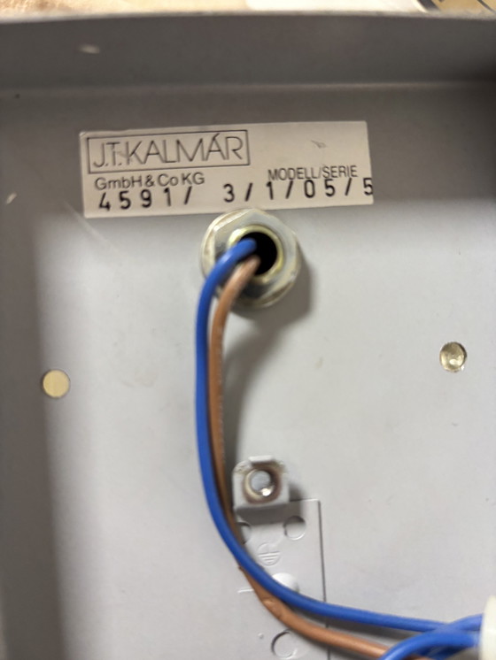 Image 1 of Lampe à baguette ijsglas, sur porte double J.T. Kalmar à Oostenrijk, jaren 60 sur 70.