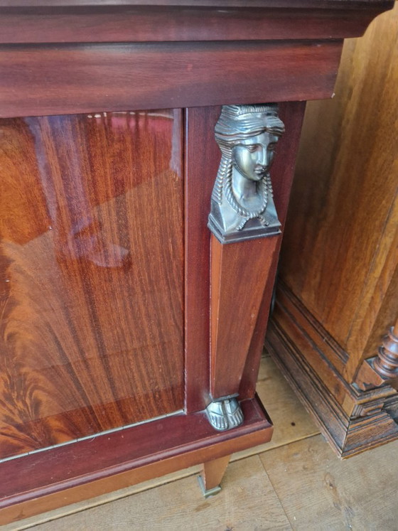 Prachtige mahoniehouten barkast in empirestijl – Opbergkast, Wood (photo 4 of 5)