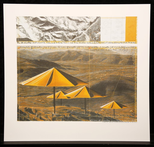 Christo - The Umbrellas (Yellow) - Offset couleur - Japon/USA 1991