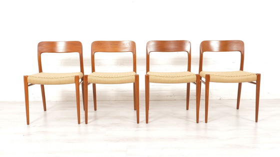 Image 1 of  4 X Vintage Eetkamerstoelen Niels Otto Mller Model 75 