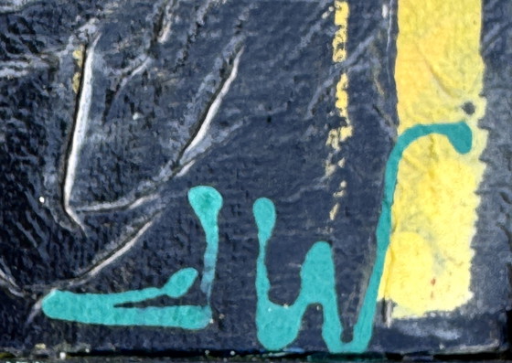 Image 1 of Jan Wille ( 1959 ) Groot schilderij op doek / Art Brut