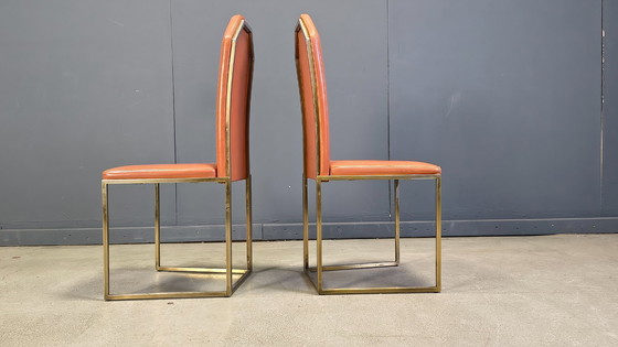 Image 1 of Vintage brass dining chairs by Belgo chrom, 1970s 