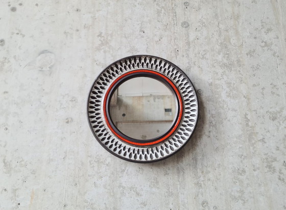 Image 1 of Specchio da parete vintage in ceramica scandinava, anni '70