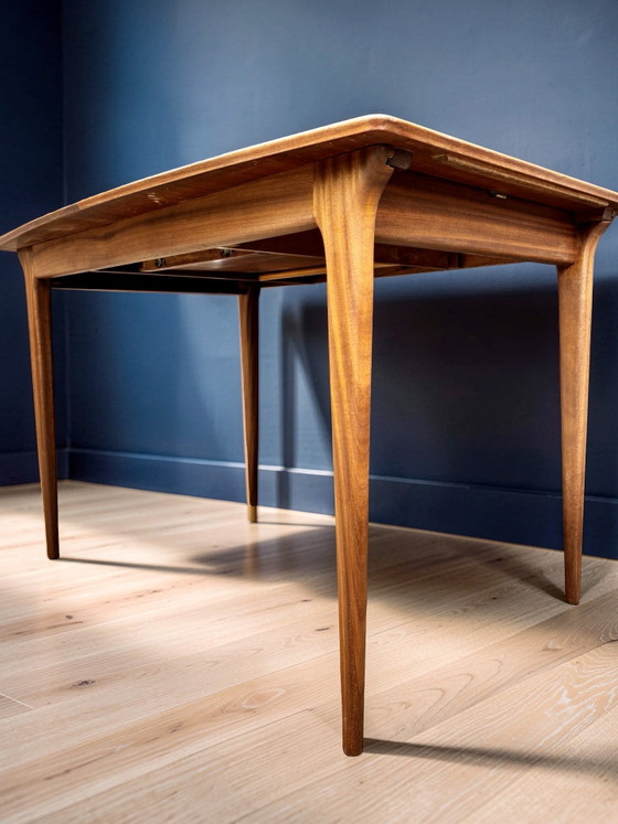 AH McIntosh Extending Dining Table T1 Mid Century in Teak and Afromosia – Wool (photo 2 of 11)