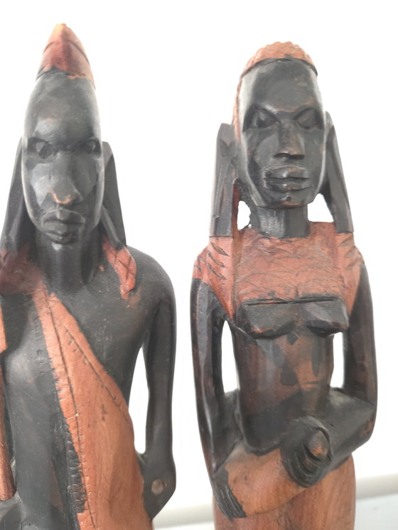 Image 1 of Afrikanische Statuen (Holz / 33 cm)