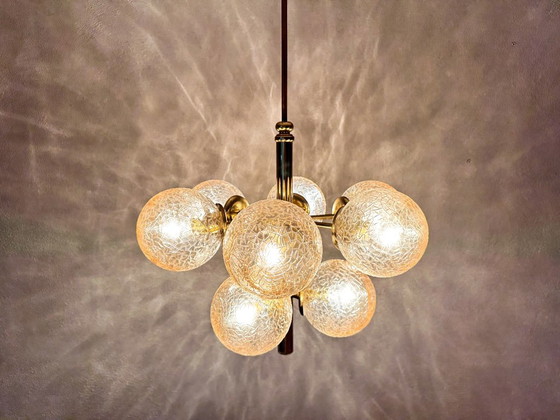 Vintage Kaiser Leuchten Sputnik – Pendant lamps, Glass, Brass (photo 10 of 14)