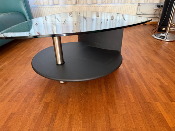 Mooie design tafel, ?, Salontafels, Glas, Metaal, Zwart (foto 2 van 5)