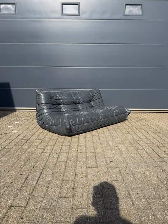 Image 1 of 100% Authentieke Ligne Roset Togo 3z Anthraciet Grijs Leder