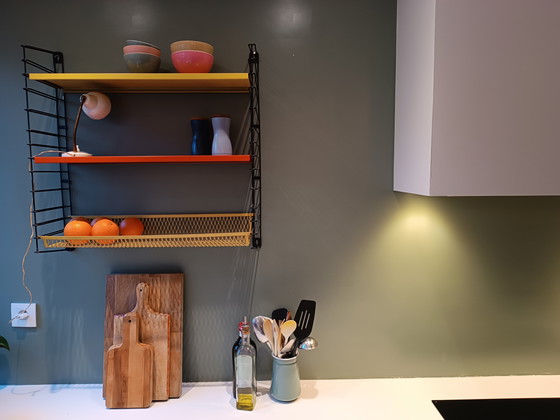 Image 1 of Tomado wall rack, sixties vintage, with basket