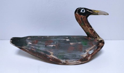 canard appelant bois patiné vintage