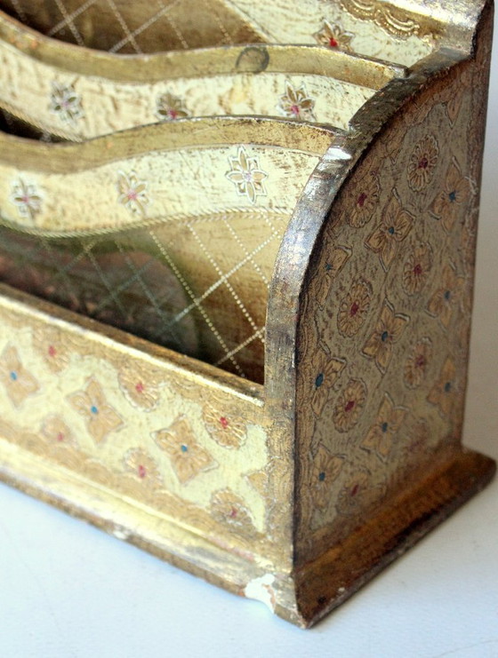 Raro portacarte fiorentino in legno degli anni '50, Accessori da tavola, Multicolore, 1950 (foto 10 di 10)