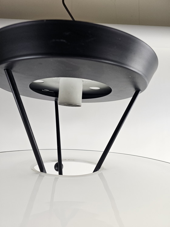 Image 1 of Suspension en verre et acier, Italie, années 80