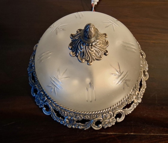 Image 1 of Lampe de plafond vintage/ brocante avec rosette rand
