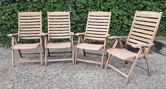Image 1 of 4 Royal Botania Teak stand-up chairs, folding
