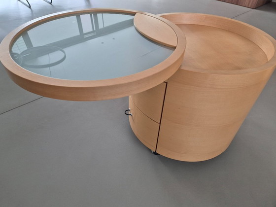 Image 1 of Set van 2 Hülsta salontafels met laden en zwenkbaar bovenblad