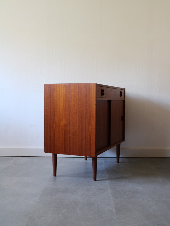 Image 1 of Vintage Danish Sideboard with Drawer and Sliding Doors in Teak