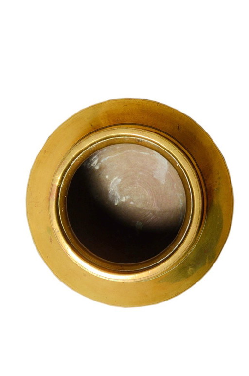 Antiker Wasserkrug aus Messing, handgefertigt in Indien, 20 x 18 cm – decoratieve objecten, Brass (photo 2 of 6)