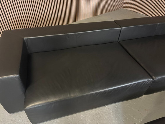 Image 1 of Jencikova Design Divano + poggiapiedi in pelle nero