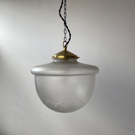 ALTE HÄNGELAMPE HALBKUGEL XL ART-DECO VINTAGE