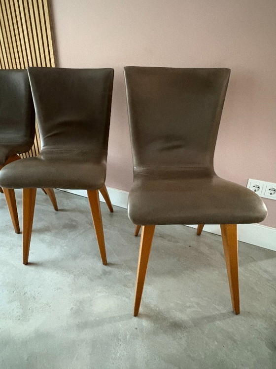 Set Van 4 G. Van Os Culemborg Dining Chairs – Eetkamerstoelen, Wood, Leather (photo 15 of 15)