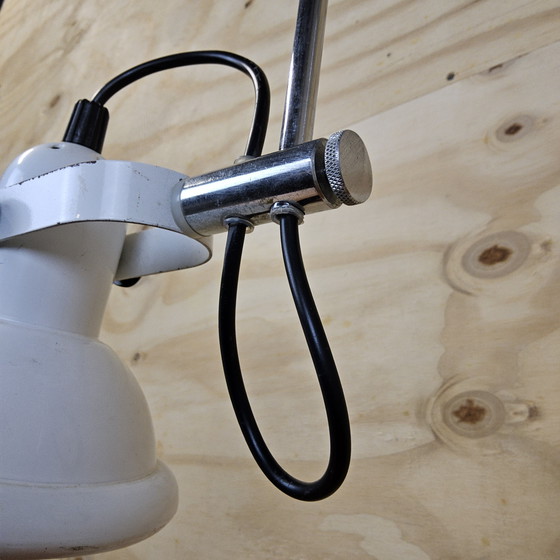 Image 1 of Lampada da tavolo industriale vintage cromata / lampada ad arco Anvia (anni '70) design olandese metà secolo lampada da tavolo