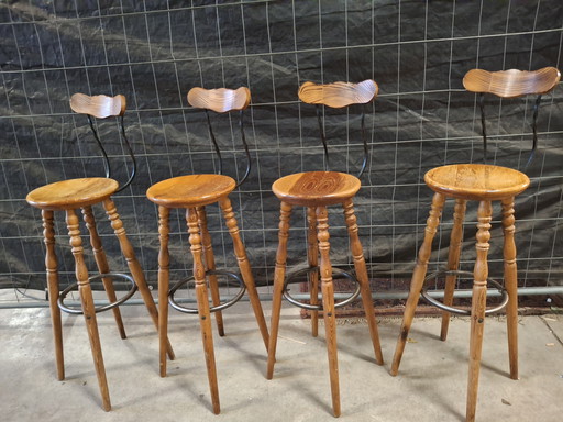4 tabourets de bar style vintage
