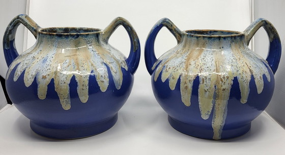 Image 1 of Bleu France 1940 ceramic "Alpho" vases