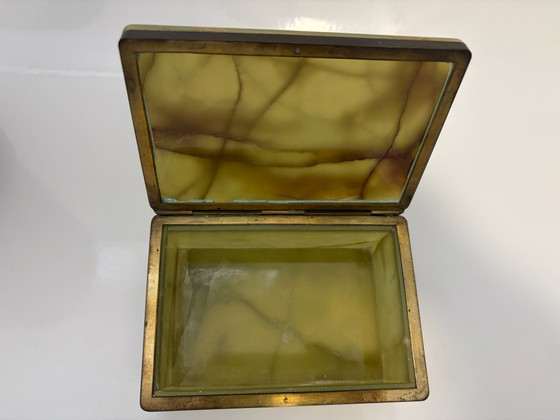 Portagioie vintage in onice verde autentico e ottone dorato. – Oggetti decorativi, Pietra (photo 10 of 15)