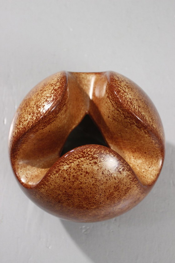 Image 1 of Roberto Rigon & Bertoncello Ceramiche - Rare trilobed sphere vase, Italy, 1970s