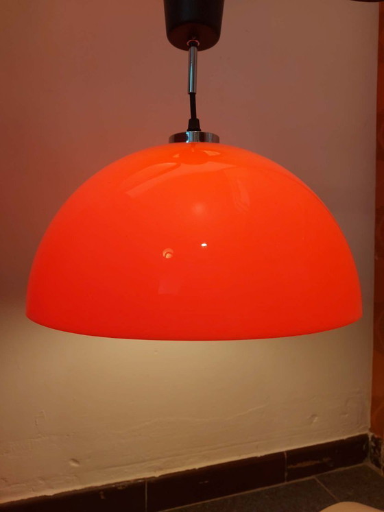 Image 1 of Orange Space Age design pendant lamp, 1970s